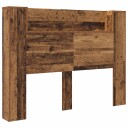  Hodegavlskap med LED Gammelt tre 140 x 16,5 x 103,5 cm