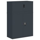  Arkivskap antrasitt 90x40x130 cm stål