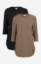 Jerseytunika med 3/4 erme 2-pack