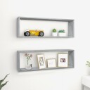 vidaXL Vegghyller kube 2 stk gr? sonoma 80x15x26,5 cm konstruert tre