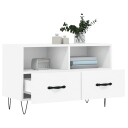 vidaXL TV-benk hvit 80x36x50 cm konstruert tre