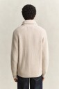 Gant Ribbed Wool Blend Shawl Cardigan   Beige   L