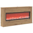 vidaXL Elektrisk peis Artisan eik 114 x 18 x 58,5 cm Konstruert tre