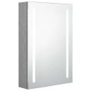 vidaXL LED-speilskap til bad betonggrå 50x13x70 cm
