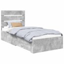  Sengestamme Betonggrå og Sølv 70 x 190 cm Konstruert tre