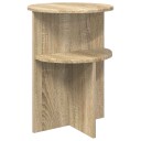vidaXL Sidetabell med lagring Sonoma eik Ø 39,5 x 55 cm Konstruert tre