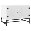  Salongbord med glassdører hvit 68,5x50x50 cm 8721012214897