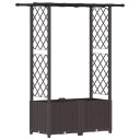 vidaXL Hevet Bed med Trellis og Tak Brun 124,5 x 40 x 136 cm PP