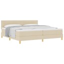  Sengebunnseng med madrass Krem 200x200 cm Stoff