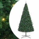  Juletre med dekorative strenglys grønn 400 cm PVC