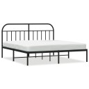 vidaXL Sengeramme i metall med sengegavl svart 183x213 cm
