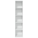 Bokhylle hvit 40x30x189 cm konstruert tre