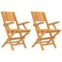 vidaXL Klappstoler 2 stk 55x61x90 cm heltre teak