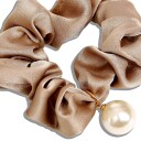By Lyko Satin Scrunchie with Pearl Brown