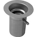ACO 75 mm takrenneavløp med vannlås og stuss vertikal stainless steel