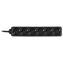 DELTACO grenuttak 6xCEE 7/4 1xCEE 7/7 3m svart