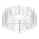 vidaXL Gabion høybed sekskantet 160x140x50 cm