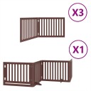 Vidaxl Hundeport Sammenleggbar 10 Paneler Brun 800 cm Poppeltre