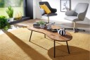 Fanks Sofabord 122 cm Njurformat - Massivt Tre/Svart