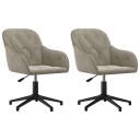 vidaXL Spisestuestol 2 stk. Fløyel 55 x 59,5 x 77 cm Lysegrå
