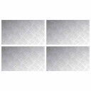  Sjekkplater 4 pcs sølv 70 x 40 cm Aluminium