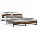  Sengeramme i metall uten madrass røkt eik 193x203 cm 3325111