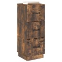 vidaXL Skuffeskap Røkt Eik 33 x 34,5 x 87 cm Konstruert tre