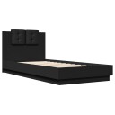  Sengeramme med hodegavl svart 100x200 cm konstruert tre 8721012276697