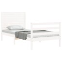 vidaXL Sengeramme med hodegavl hvit 3FT single heltre 8720845401627