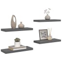 vidaXL Flytende vegghyller 4 stk h?yglans gr? 60x23,5x3,8 cm MDF