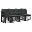 vidaXL 4 seters hagesofa med venstre arm 4 pcs 4 Antall seter Svart