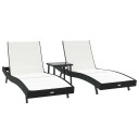 vidaXL Solsenger 3 pcs Svart og Hvit 40 x 40 x 40.5 cm polyrotting