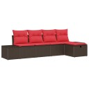 vidaXL Hagesofa Set 5 stk. Brun polyrotting