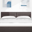  LED Hodegjerde Linjer Design Mørk Brun 160 cm Stoff