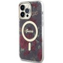 Guess Mobildeksel iPhone 14 Pro Max Flower MagSafe Grønn/Kaki