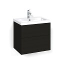 Macro Design Crown Plain Servantskap 2 Skuff - med Light Servant Svart eik / 60cm 45