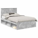  Sengestamme med hodegjerde Betonggrå 135 x 190 cm Massiv furu