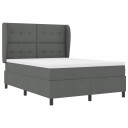  Box Spring Seng med Madrass Mørkegrå 140x200 cm Stoff