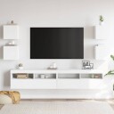  Vegghengte TV benker 4 stk hvit 30,5x30x30 cm