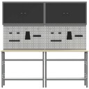  Arbeidsbenksett med hylle 8 deler Svart/Grå