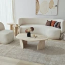 Berriaren Sofabord 100 cm - travertin og fume