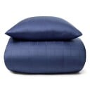 By Night Sateng sengesett - 100% Bomullssateng - Check Blue - 150x210 cm