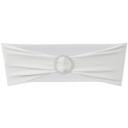 25 stk Crème Dekorative Stolrekk med Diamant Spenne