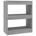 vidaXL Bokhylle/romdeler gr? sonoma eik 60x30x72 cm