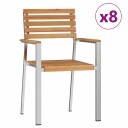 stabelbare hagesstoler 8 stk 54.5x56x89 cm solid teak