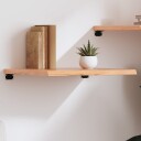 vidaXL Vegghylle lysebrun 60x50x4 cm behandlet heltre eik