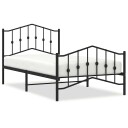 vidaXL Sengeramme i metall med hode- og fotgavl svart 100x190 cm 8721012211100