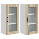 vidaXL Vegghylle PORTO 2 pcs Sonoma eik 40 x 31 x 80 cm Konstruert tre