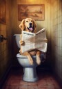 Funny Dog Reading Newspaper Plakat / 40x50