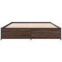  Sengeramme brun eik 150x200 cm konstruert tre og metall 8721102610318